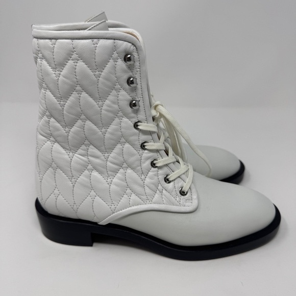 Stuart Weitzman White Quilted Lace Up Bootie - Picture 13 of 13